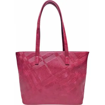 Velká vínová / bordó kabelka přes rameno s šikmými vzory Gallia