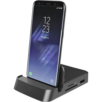 Náhradní kryt pro mobilní telefon Digitus USB 3.0 Typ-C(TM) Smartphone Docking Station USB-C® USB 3.2 (1. generace) stojanová nabíječka na mobil černá