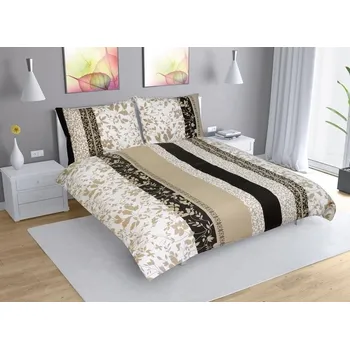 Povlečení bavlna na dvoudeku Béžová BX1000563 - 240x200, 2ks 70x90 cm (240 cm šířka x 200 cm délka) / 1ks 240x200, 2ks 70x90 cm