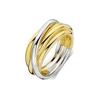 Prsten Zlacený prsten TI SENTO Propletené kruhy 12056SY/54