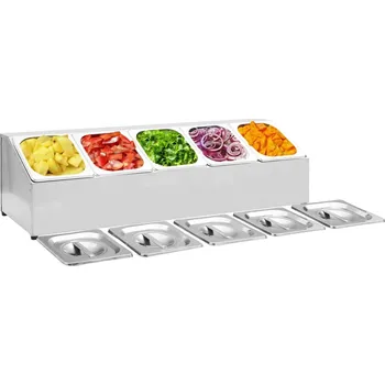 Dóza na potraviny vidaXL Nástavba na gastronádoby pro 5 GN 1/6 nádoby nerezová ocel