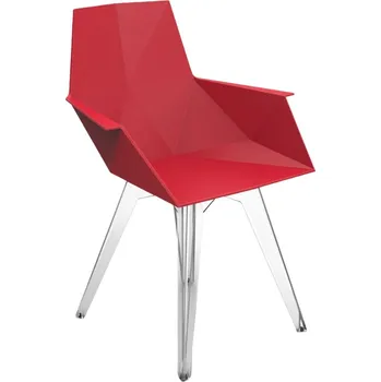 VONDOM Červená plastová zahradní židle FAZ s područkami