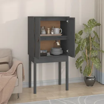 vidaXL Skříň highboard šedá 60x40x120 cm masivní borové dřevo
