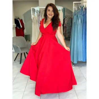 Dámské šaty Getthelook Splývavé šaty s rukávkem Gala, Červené Velikost: 44