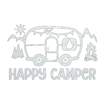 Samolepící dekorace SAMOLEPKA Happy camper 002 pravá kempování s karavanem (51 - 3D karbon bílý) NA AUTO, NÁLEPKA, FÓLIE, POLEP, TUNING, VLASTNÍ TEXT, TISK, AUTOSAMOLEPKY.cz, POLEPY, OBRÁZEK, LOGO, SAMOLEPKY