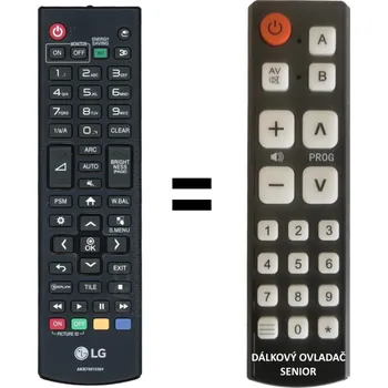 Dálkový ovladač LG AKB74915384 náhradní dálkový ovladač pro seniory