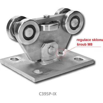Pohon brány vozík pro samonosnou bránu PICCOLO IX, nerez - pro posuvnou bránu do 300 kg, šířka do 4 m, vhodné pro profil 67 x 67 mm
