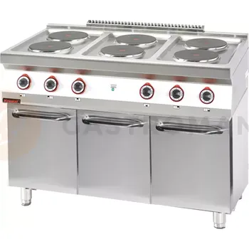 Sporák Elektrický sporák 6 kulatých plotýnek 6x2,6 kW na uzavřeném podstavci, skříňce | KROMET, 700.KE-6.S.D