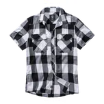 Brandit Kostkovaná košile s krátkým rukávem, bílá/černá