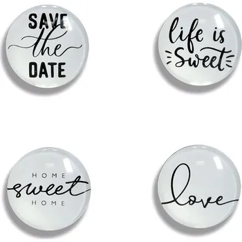 Polep vozidla ZELLER Magnetky plastové motiv slova, průměr 2,5 cm, 4 ks