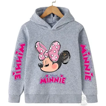 Chlapecký svetr Dívčí mikina s kapucí Minnie Mouse Barva: Šedá, Velikost: 110/4-5 let