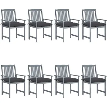 vidaXL Zahradní židle s poduškami 8 ks masivní akáciové dřevo [3078257] Barva: antracitová