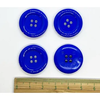 Knoflík Knoflík plastový 4 dírkový 23mm královská modrá
