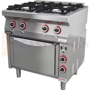 Sporák Plynový sporák 4-hořákový s horkovzdušnou troubou | KROMET, 700.KG-4/PE-1T