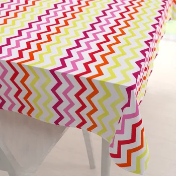 ubrus Bavlněný obdélníkový ubrus Sandra SA-379 Žluto-růžovo-červené cik-cak proužky 50x100 cm