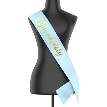 Party dekorace Šerpa Tým nevěsty, Barva Světlá modrá, Velikost šířka šerpy 10,8 cm, Canvas Šerpa 2522