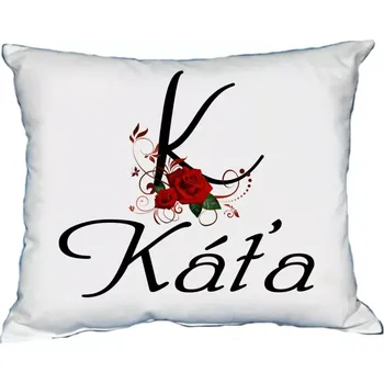 Dekorativní polštářek Polštář s dámským jménem KÁŤA Červený (polštářek dámské jméno )