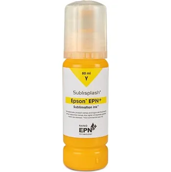 Sublimační inkoust Sublisplash EPN+ pro Epson EcoTank 80 ml lahvička - yellow/žlutá