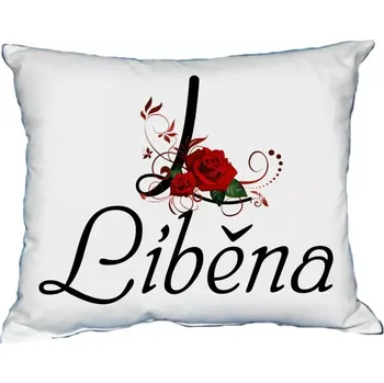 Dekorativní polštářek Polštář s dámským jménem LIBĚNA (polštářek dámské jméno )