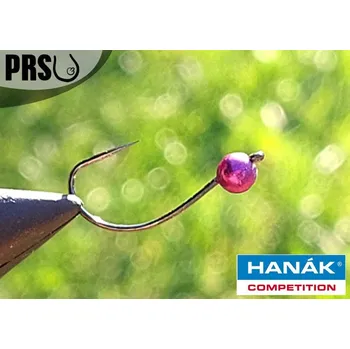 Rybářský háček Tungstenová hlavička bez protihrotu Hanák velikost 8 barva Purple - 0,6g