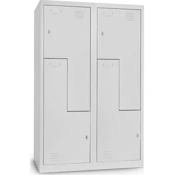 Šatní skříň Rauman Kovová šatní skříň Z 120 x 50 x 180 cm, otočný zámek - světle šedá + doprava ZDARMA