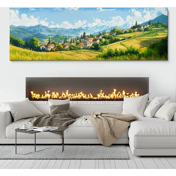 Obraz Obraz na plátně - Malebná vesnička Obersdorf FeelHappy.cz Velikost obrazu (šířka x výška): 60 x 20 cm