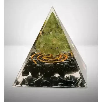 Orgonitová pyramida s onyxem a stromem života z olivínu (NOVINKA)