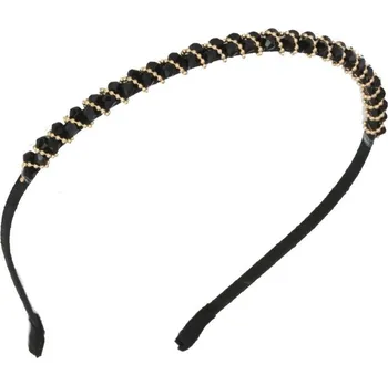 Čelenka Flamenco Mystique Černá Čelenka s Křišťály, Průměr 12 cm, Šířka 0.7 cm