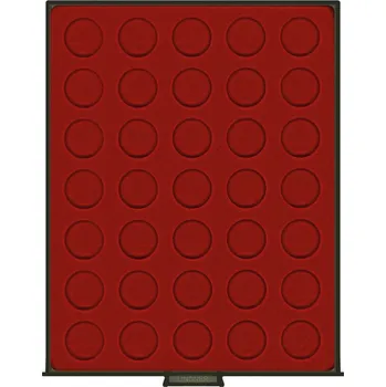 Obal pro sběratelský předmět Lindner 35 polí do 31 mm Barva: Vínová