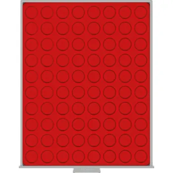 Obal pro sběratelský předmět Lindner 80 polí do 23,5 mm Barva: Červená