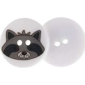 Knoflík Bellatex Knoflík sada 6 ks prům. 15 mm Medvídek mýval šedá