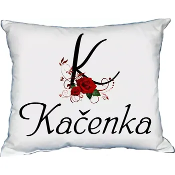 Dekorativní polštářek Polštář s dámským jménem KAČENKA Vínový (polštářek dámské jméno )