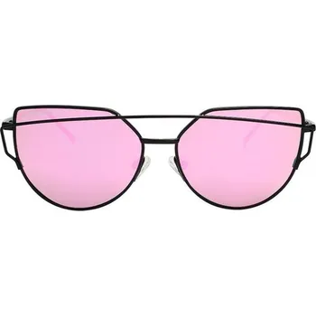 Sluneční brýle Flamenco Mystique Zrcadlové sluneční brýle GLAM ROCK FASHION, růžové, UV 400 filtr, celková šířka 143 mm