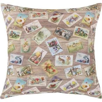 Dekorativní polštářek Bellatex Polštářek EMA Velikonoce 45x45 cm Pohlednice velikonoční