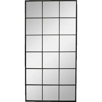 Zrcadlo Černé antik kovové nástěnné zrcadlo Industrial - 90*2,5*180 cm