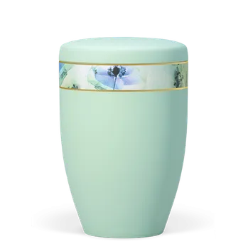 Smuteční dekorace Ekologická urna Floral - Mátově zelená