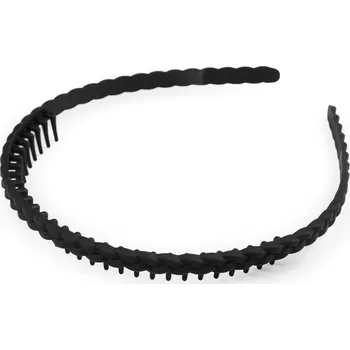 Plastová čelenka do vlasů s hřebínkem 6 černá