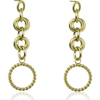 Náušnice Flamenco Mystique Elegantní Pozlacené Náušnice z Chirurgické Oceli 14 Karátů - Rozměry 6,0 x 1,2 cm