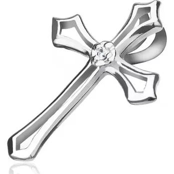 Přívěsek Přívěsek ze stříbra 925 - kontura kříže s čirým kamínkem