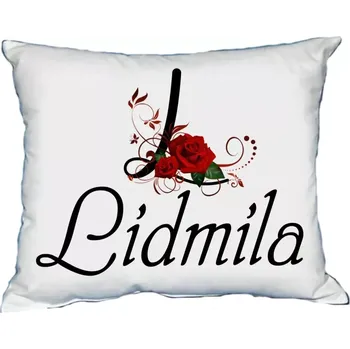 Dekorativní polštářek Polštář s dámským jménem LIDMILA Bílý (polštářek dámské jméno )