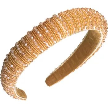 Flamenco Mystique Čelenka Crystal HAIRBAND, krémová, průměr 11,5 cm, šířka 3 cm