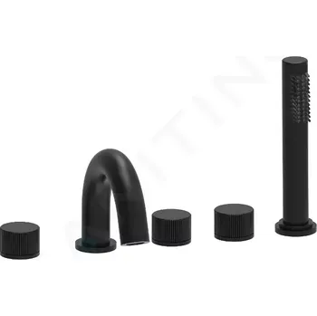 Vodovodní baterie Paffoni Jo Baterie na okraj vany, 5-otvorová instalace, s tělesem, matná černá, JO044NO