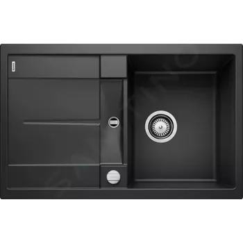 Granitový dřez Blanco Metra 45 Silgranitový dřez, 78x50 cm, s ovládáním odtoku, černá, 525914