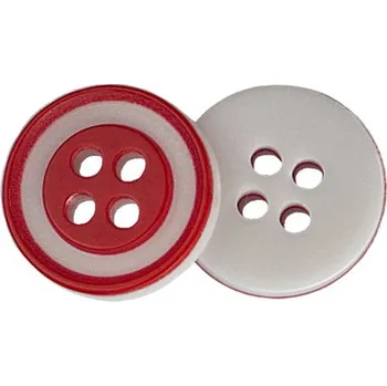Knoflík Bellatex Knoflík prům. 12,5 mm Proužek bílá, červená