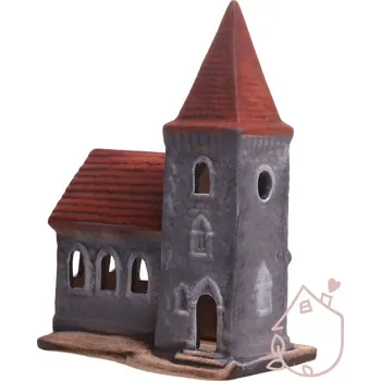 Svícen Svícen keramický kostel ručně malovaný