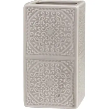 Držák na kartáček Latté porcelánový držák na kartáčky s ornamenty - 7*7*12 cm