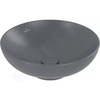 Umyvadlo Villeroy & Boch Loop&Friends Umyvadlo na desku, průměr 38 cm, s přepadem, CeramicPlus, Graphite, 4A4500i4