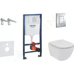 Grohe Rapid SL Set předstěnové instalace, klozetu a sedátka Tesi, softclose, rimless, tlačítka Skate Cosmopolitan, chrom, 38528SET-KE