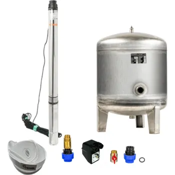 Domácí vodárna PRODO Domácí vodárna s ponorným čerpadlem 3,5" SC 2-18 400V / 90l nerez - RTS - odolnost proti písku - Prodloužená záruka 4 roky