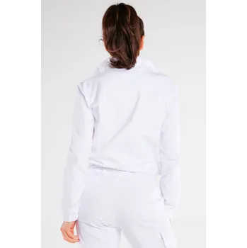 Dámská mikina Mikina na zip, bez kapuce, volného střihu M246 Barva: Bílá, Velikost: S/M